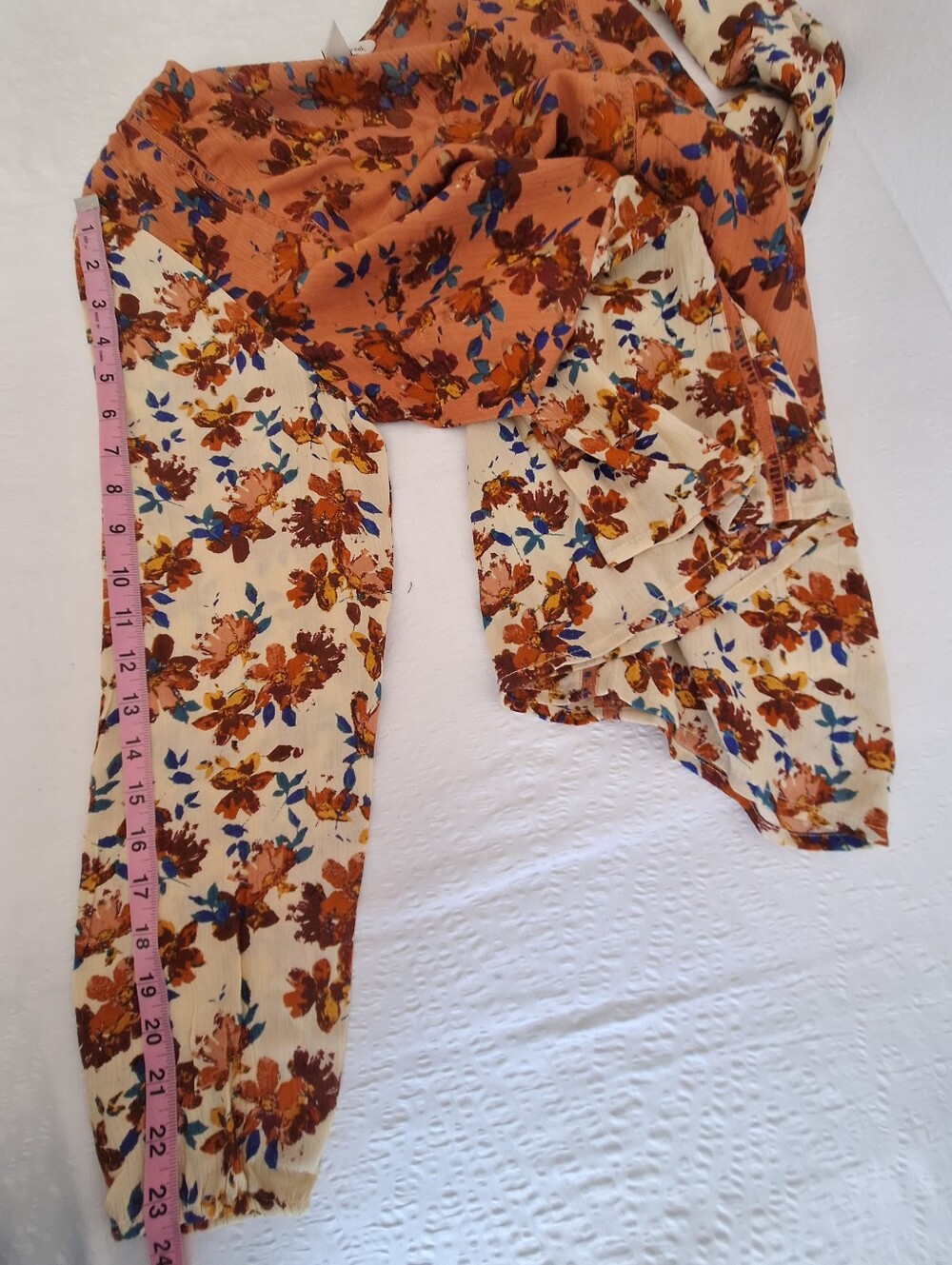 NWOT Coldwater Creek Rust Floral Peasant Blouse - Picture 5 of 7
